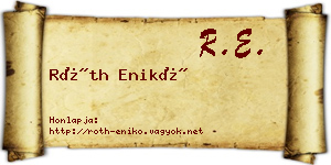 Róth Enikő névjegykártya